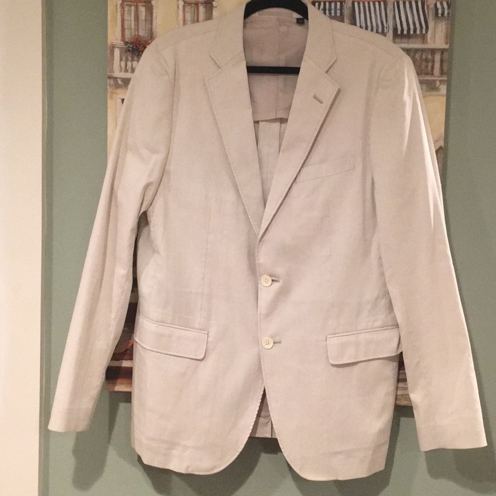 NWOT IUniqlo Men’s White/Cream Stripe Blazer